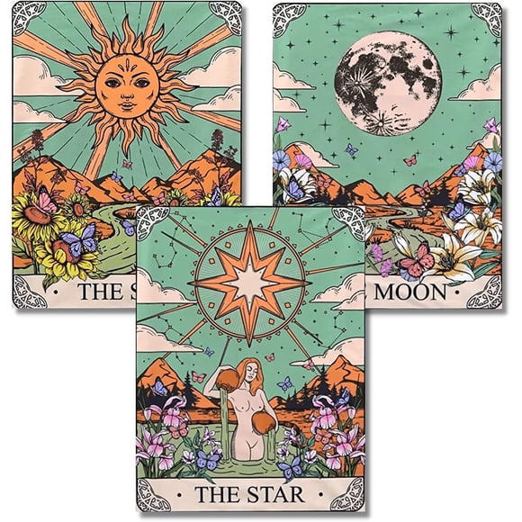 Kit de punto de cruz Tiwabb Sun Moon Stars para principiantes