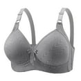 thumbnail image 2 of Aboser Anti Sagging Bras for Older Women Push Up Wirefree Bras for Seniors Breathable Cotton Full Coverage Bra Comfort Snap Closing Tshirt Bras Dark Gray XXL, 2 of 8