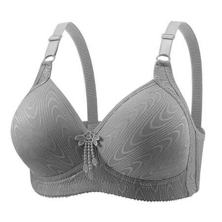 Ndbuld Plus Size Bras for Women Wireless Women s Bra Soild Wire Underwear Bra Everyday Comfortable Breathable Bra Underwear Clearance Sales online Deals L Dark Gray