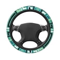 thumbnail image 4 of YFYANG Universal Elastic Green Abstract Watercolor Geometric Car Steering Wheel Cover, Non-Slip Sweat Absorbent, 4 of 8