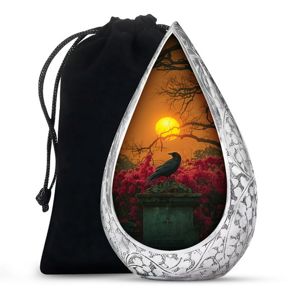 JAGSHASHI Crow - Burial Urns For Human Ashes - Urn For Human Ashes Adult Woman - Cremation Urns Large - Cremation Urns Large - Urn For Cremation Ashes - Funeral Decorative Urns - 10 Inch - Large