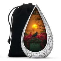 JAGSHASHI Crow - Burial Urns For Human Ashes - Urn For Human Ashes Adult Woman - Cremation Urns Large - Cremation Urns Large - Urn For Cremation Ashes - Funeral Decorative Urns - 10 Inch - Large