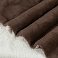 thumbnail image 3 of Luxurious Soft Velour Fleece Throw with Super Ultra Soft Faux Fur on backside Blanket 49”x 73” Chocolate Color, 3 of 3