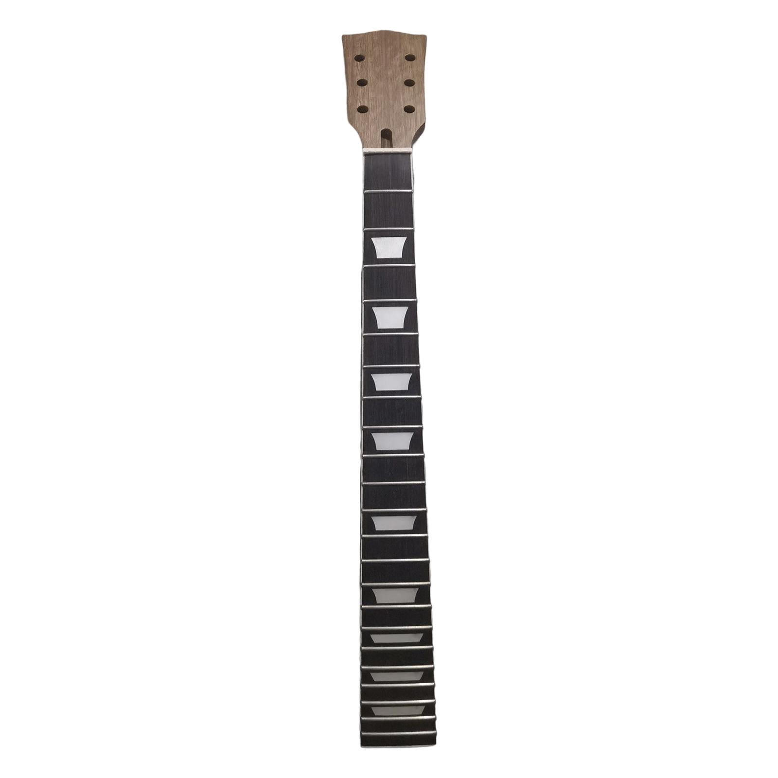 LeeQinersw Unfinished Electric Guitar Neck DIY for LP Guitars Parts Replace 22 Frets, Tilted Fret Ends and Rolled of Guitar Neck Give smooth