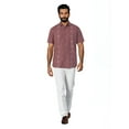 thumbnail image 2 of Cafe Luna Men's and Big Men's Printed Geo Panels Short Sleeve Chambray Woven Shirt, Size S-4XL, 2 of 7