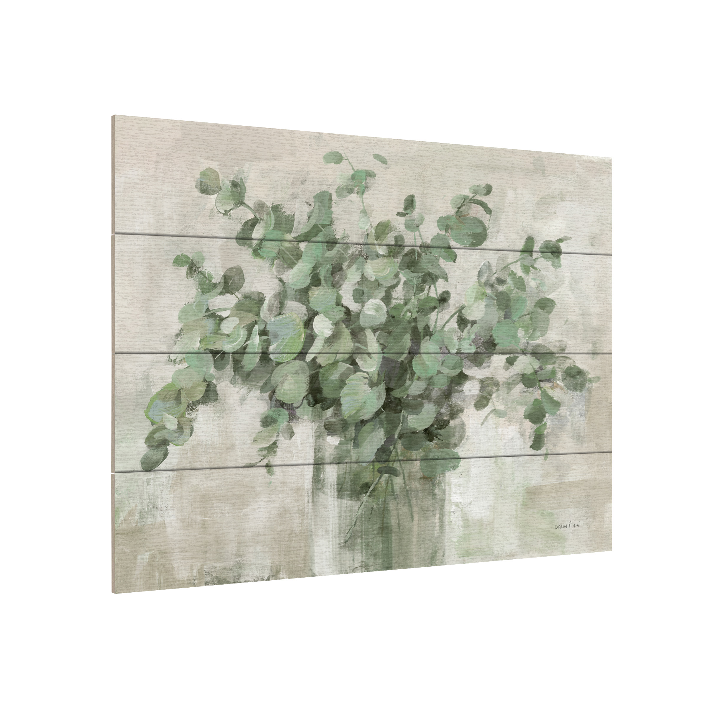 Danhui Nai 'Scented Eucalyptus Neutral' Wood Slat Art 12x16