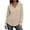 Khaki, variant on Hoodies for Women V Neck Waffle Knitted Long Sleeve Drawstring Pullover Sweatshirt Casual Fall Winter Top