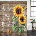 thumbnail image 3 of Yellow Sunflower Waterproof Fabric Shower Curtain,Butterfly Sunshine Brown Farmhouse Wood Waterproof Fabric Shower Curtain for Bathroom Curtains Bathtubs Shower Curtains with 12 Hooks Long 72x78in, 3 of 8