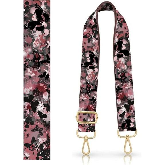 2 Pcs Purse Strap Replacement Crossbody Wide Shoulder Strap Adjustable 1.49 " Butterfly