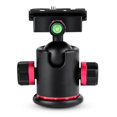 thumbnail image 3 of Tripod Ball Head, CNC Process Aluminum Alloy Material Quick Release Plate Panoramic Ball Head, With Three Locking Knob,  For Monopod For Phone Dslr Camera, 3 of 8