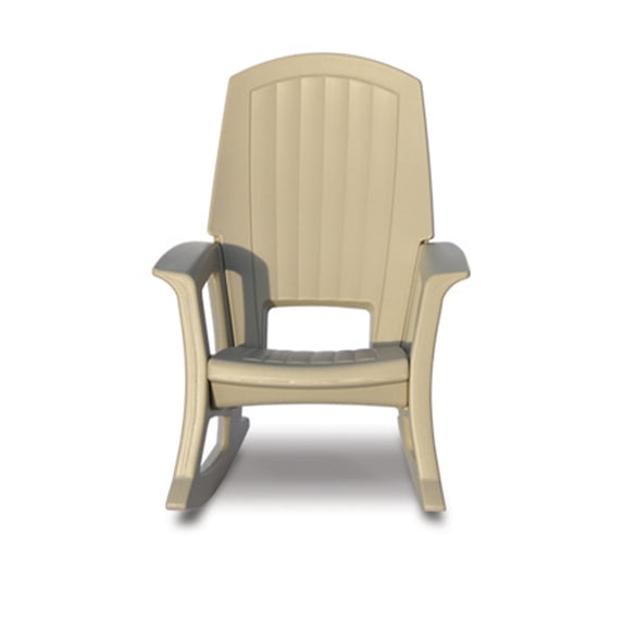 Open Box Semco Plastics SEMS Recycled Plastic Resin Patio Rocking Chair, Sand
