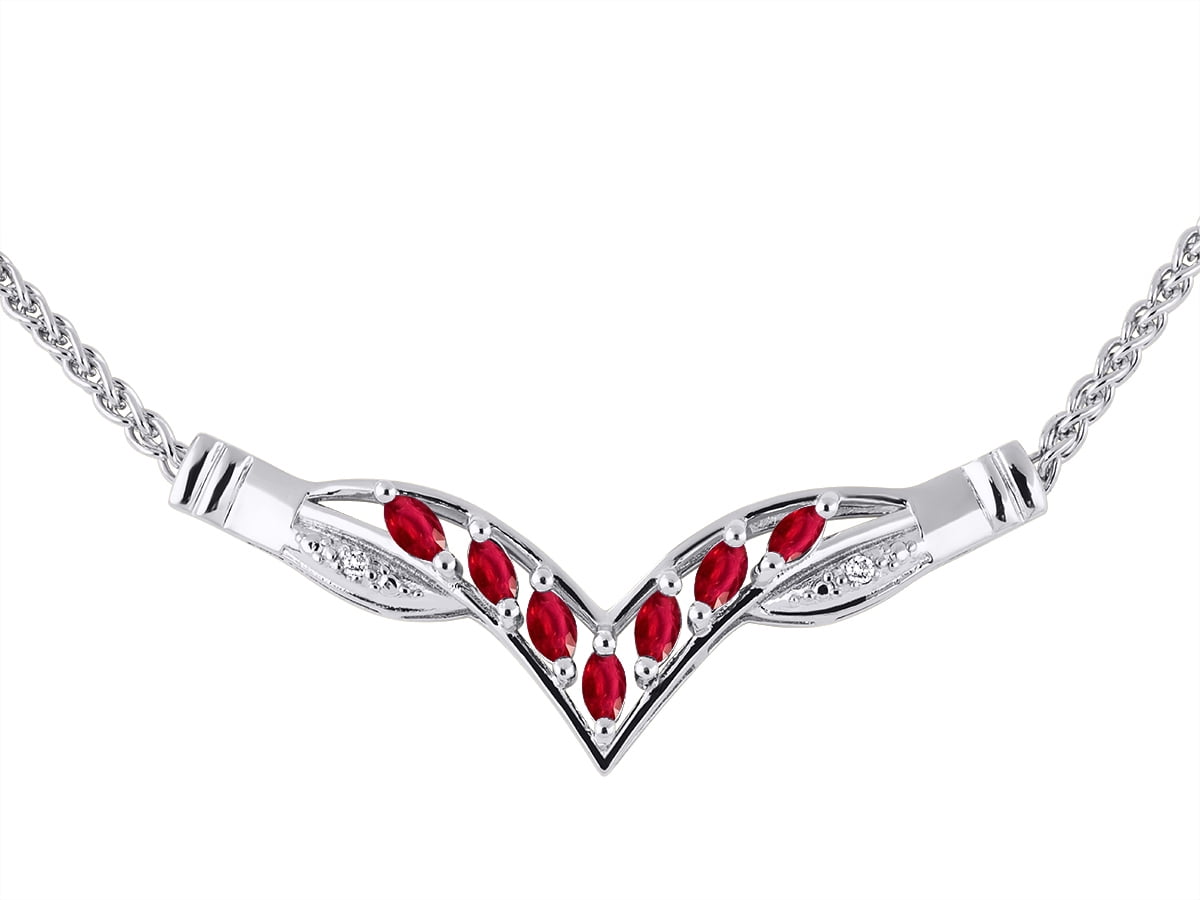 July Birthstone RYLOS Simply Elegant Beautiful Red Ruby /& Diamond Ring