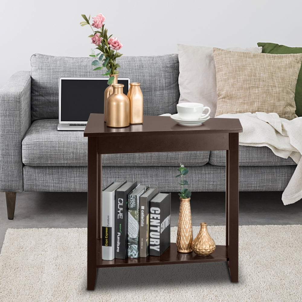Lowestbest 2-Tier End Table, Side Table with Storage Shelf, Sofa Table