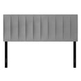 thumbnail image 3 of Home Design Dennis Twin Upholstered Headboard with Vertical Channel Design, Adjustable Height, Gray, 3 of 8