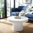 thumbnail image 2 of SAFAVIEH Jaria Solid Paper Mache Round Coffee Table, White, 2 of 7