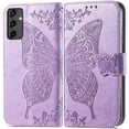 thumbnail image 2 of for Galaxy A14 5G Phone Case Wallet,Women Flip Folio Cover with Credit Card Holders Butterfly Embossed PU Leather Kickstand Wrist Strap Purse Case for Samsung A14 5G 6.6 inch (Lavender), 2 of 14