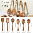 thumbnail image 4 of ACMETOP Teak Wooden Kitchen Cooking Utensils Set of 6 Handmade Wood Cooking Utensils Handcrafted Wooden Spatula Kitchen Utensil Set for Cooking Nonstick, 4 of 8