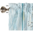 thumbnail image 5 of Curtain Tiers Valance, Life is Better at The Beach Shell Lighthouse Flower Wooden Blue Summer Decor Rod Pocket Window Treatment Panels for Kitchen, Bathroom, Bedroom, 2 Panels, 27.5" x 24", 5 of 5