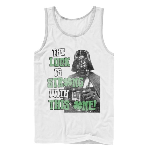 Men's Star Wars Darth Vader Luck  Tank Top White 2X Large