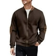 thumbnail image 2 of Xzbqbs Bomber Jacket Men Full Zip Up Corduroy Slim Fit Sports Coat Fashion Lightweight Color Block Stand Collar Sweat Jacket, 2 of 4