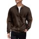 thumbnail image 1 of pstuiky camisas de manga larga para hombre, Camisa de hombre de color liso con cuello alto y manga larga con cremallera informal camisetas de hombre s, 1 of 4