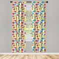 thumbnail image 3 of Ambesonne Easter Curtains, Chicken Daisies, Pair of 28"x95", Multicolor, 3 of 5