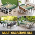 thumbnail image 5 of Green Ombre Table Cloths for 6 Foot Rectangle Tables, Modern Yellow Gradient Farmhouse Art Patio Waterproof Elastic Fitted Tablecloths, Washable Rectangular Table Cover for Camping, 5 of 8