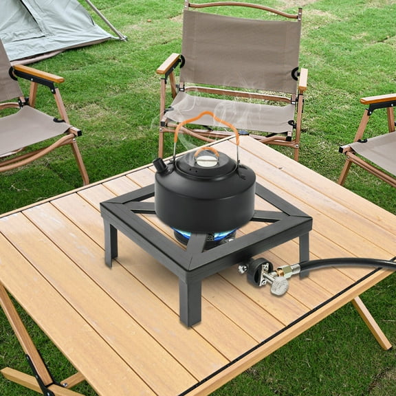 Portable Single Burner Outdoor Gas Stove Propane Cooker with Adjustable Hose
