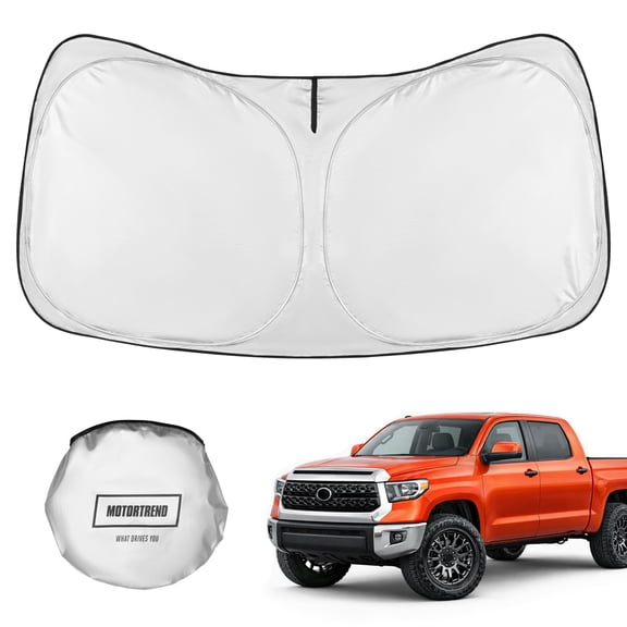 Motor Trend Windshield Sun Shade for Toyota Tundra - Tundra Accessories 2007-2021 - Custom Fit Sun Shade for Car Windshield - Automotive Toyota Truck Window Sunshade Cover For Interior Protection
