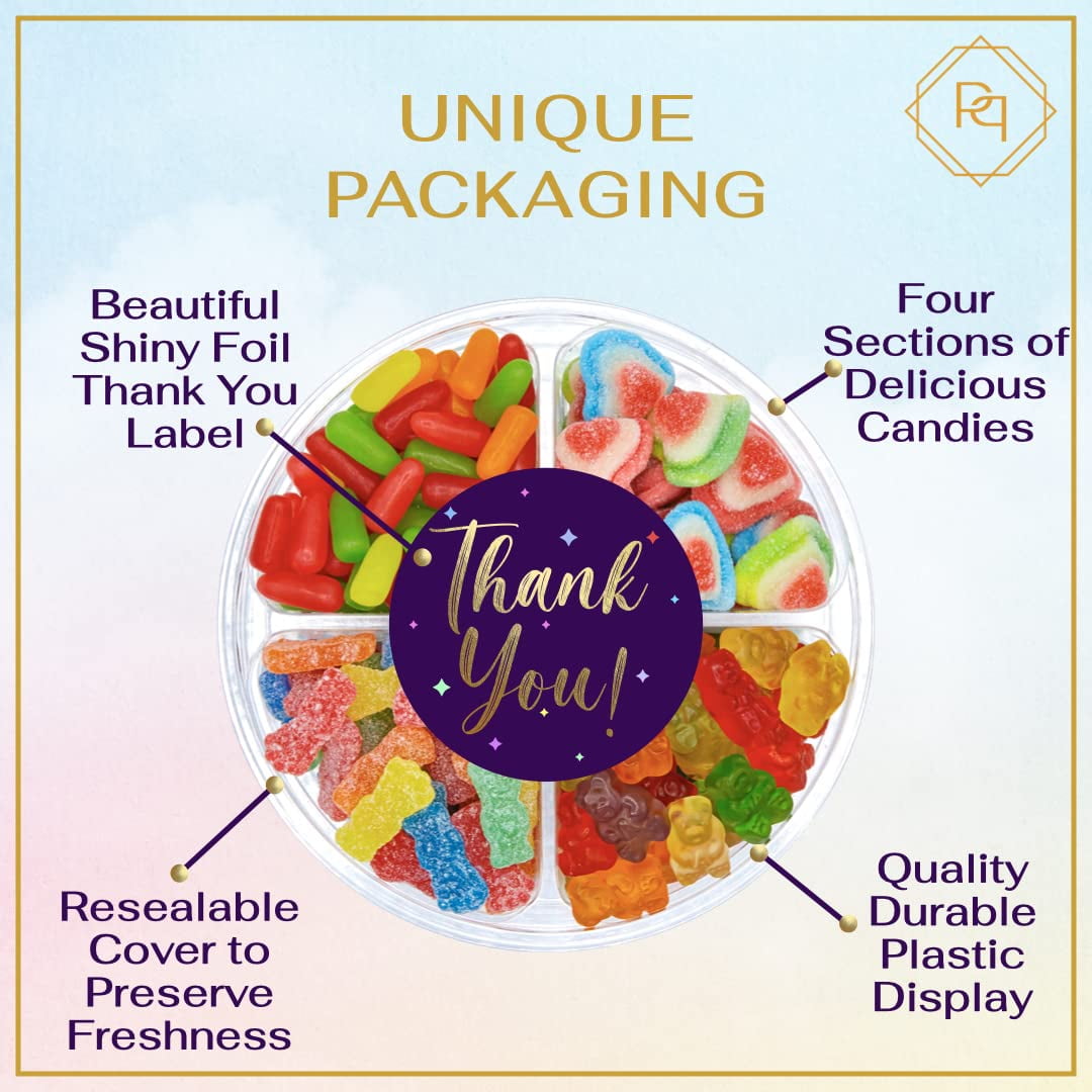 Purple Plum Thank You Candy Platter Bulk Candy Variety Pack, 4 Flavors