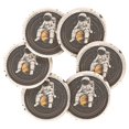 thumbnail image 7 of Yayeee 6 PCS Drink Coasters with Holder Set Woven Absorbent Round Tabletop Hot Pad, White Astronaut Planet, 7 of 7