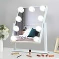thumbnail image 1 of Professional Lighted Makeup Mirror, Hollywood Style with Detachable Magnification Mirror, 360° Rotation, Brightness Adjustable, 3 Color Lighting Modes, Memory Function for All Makeup Needs, 1 of 7