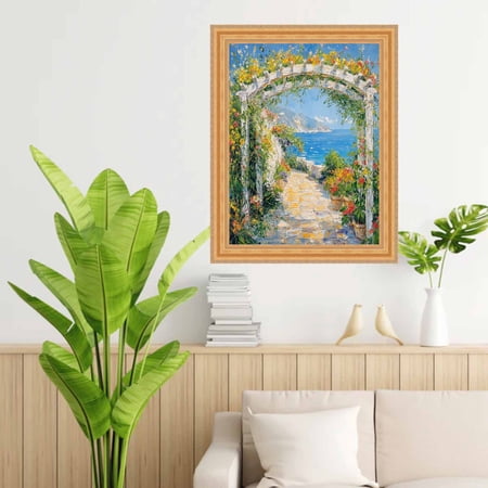 Vintage Gold Lead Beaded Picture Frame 30x30 frame