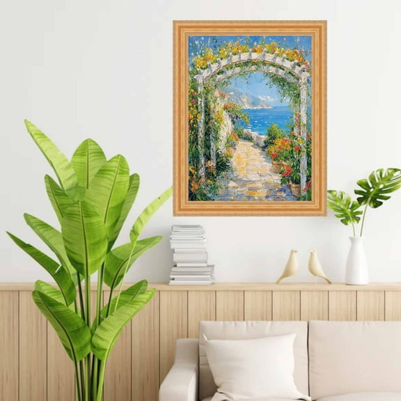 Vintage Gold Lead Beaded Picture Frame 30x30 frame