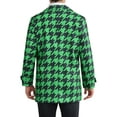 thumbnail image 3 of INSPIRE CHIC Houndstooth Trench Coat for Men's Double Breasted Plaid Pattern Winter Overcoat M Green, 3 of 6