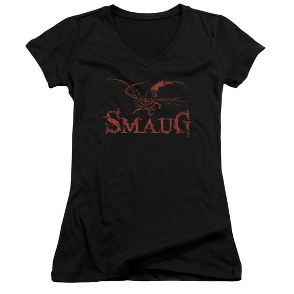 Hobbit Dragon Junior Women's V-Neck T-Shirt Black