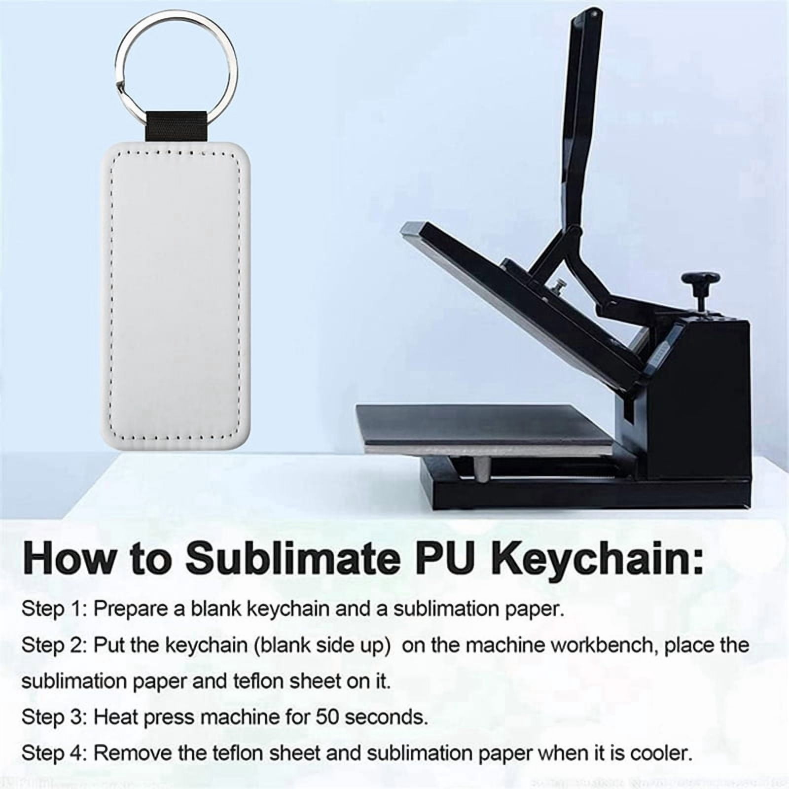 40Pack Sublimation Blanks Keychain Glitter PU Leather Keychain Heat Transfer Keyring Sublimation Keychains Blank Black