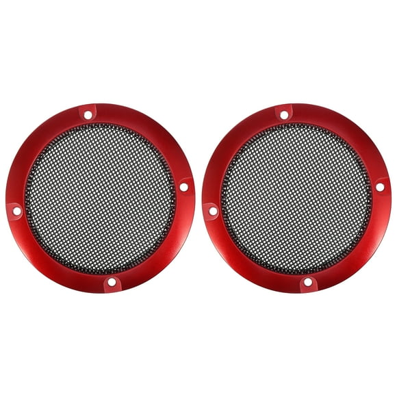 2uds 3" Rojo Coche Audio Altavoz Funda Malla Subwoofer Rejilla Bocina Protector