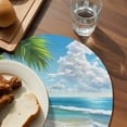 thumbnail image 3 of Summer Beach Round 13 Inch Placemats Set of 8, Coastal Ocean Tropical Palm Trees HeatResistant Non Slip Place Mats for Dining Table, Wipeable Braided Kitchen Table Mats for Housewarming, 3 of 9