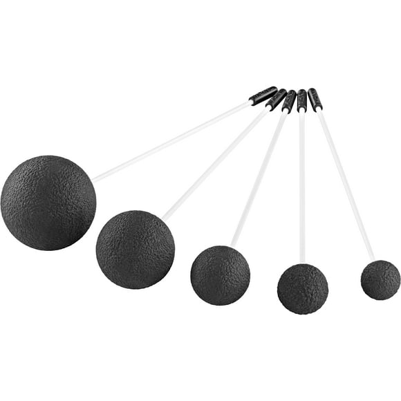 Gong Resonant Mallet 5-pc Set, Produces Whale Singing, Atmospheric Sound Effects with Rubber Ball Head - For Meditation, Sound Baths or Yoga, 2-YEAR WARRANTY