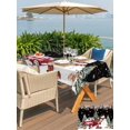 thumbnail image 4 of Outdoor Tablecloth with Umbrella Hole and Zipper, Black Christmas Rectangle Table Cloth 60x102 Inch Waterproof Tablecloth, Snowman Xmas Truck Balls Tree Picnic Table Cover for Patio Camping, 4 of 7
