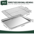 thumbnail image 2 of Small Baking Sheet with Rack Set [2 Small Cookie Sheets + 2 Small Baking Racks], CEKEE Stainless Steel Small Baking Pan and Grill Rack - Rust & Warp Resistant & Nonstick, Size 9.33 x 6.96 x 1 Inch, 2 of 7