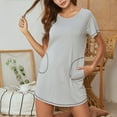 thumbnail image 3 of JGTDBPO Sleep Shirts For Women Short Sleeves Nightgown Super Soft Sleepwear Comfy Cotton Nightshirts With Pocket Pajama Dress Causal Loose Fit Home Wear, 3 of 9