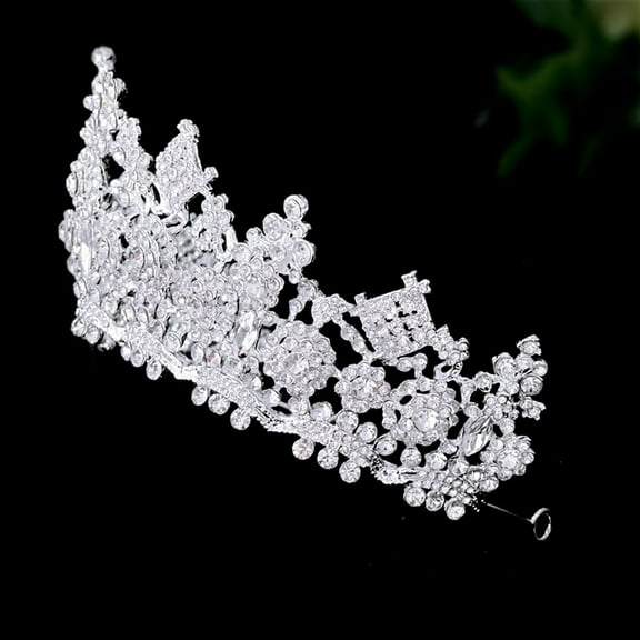 SEWCHICS Silver Rhinestone Tiara, Bridal Crown for Wedding and Evening Parties