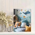 thumbnail image 2 of Qisvanset Framed Canvas Wall Art 12x16 Inch Under Sea Watercolor Ocean Nursery Wall Decal Art, 2 of 5