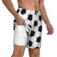 thumbnail image 3 of Picia Soccer Ball pattern Mens Swim Trunks with Compression Liner Stretch Beach Shorts Quick Dry with Zipper Pockets No-Chafing Board Shorts-Medium, 3 of 9