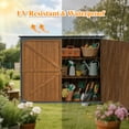 thumbnail image 5 of Tcbosik Outdoor Storage Shed, 50.4in Wood & Metal Tool Cabinet with Shelves and Lockable Doors, Garden Shed with Floor for Patio, Lawn, Backyard, Brown & Black, 5 of 10
