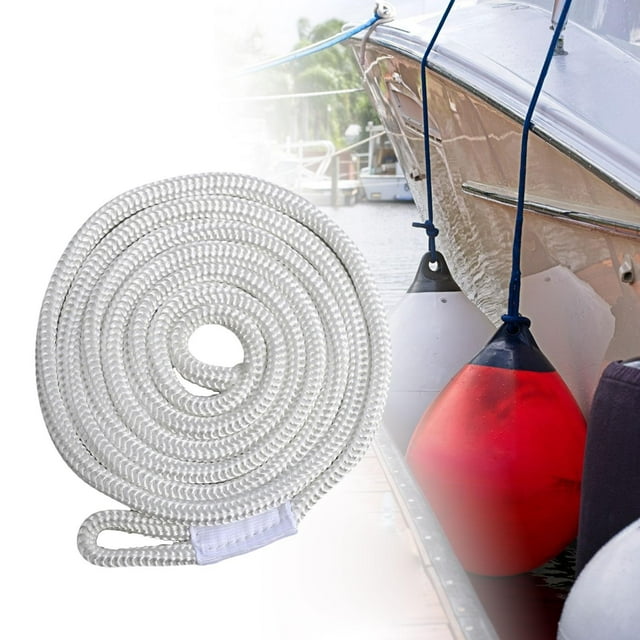 DYNWAVECA Boat Line Marine Buoy Hanging Accessories High Performance Protector Braided Professional Docking Boats Mooring Rope White