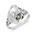 thumbnail image 2 of Majestic Swirl Swan Abalone Shell Wings Sterling Silver Ring-9, 2 of 4