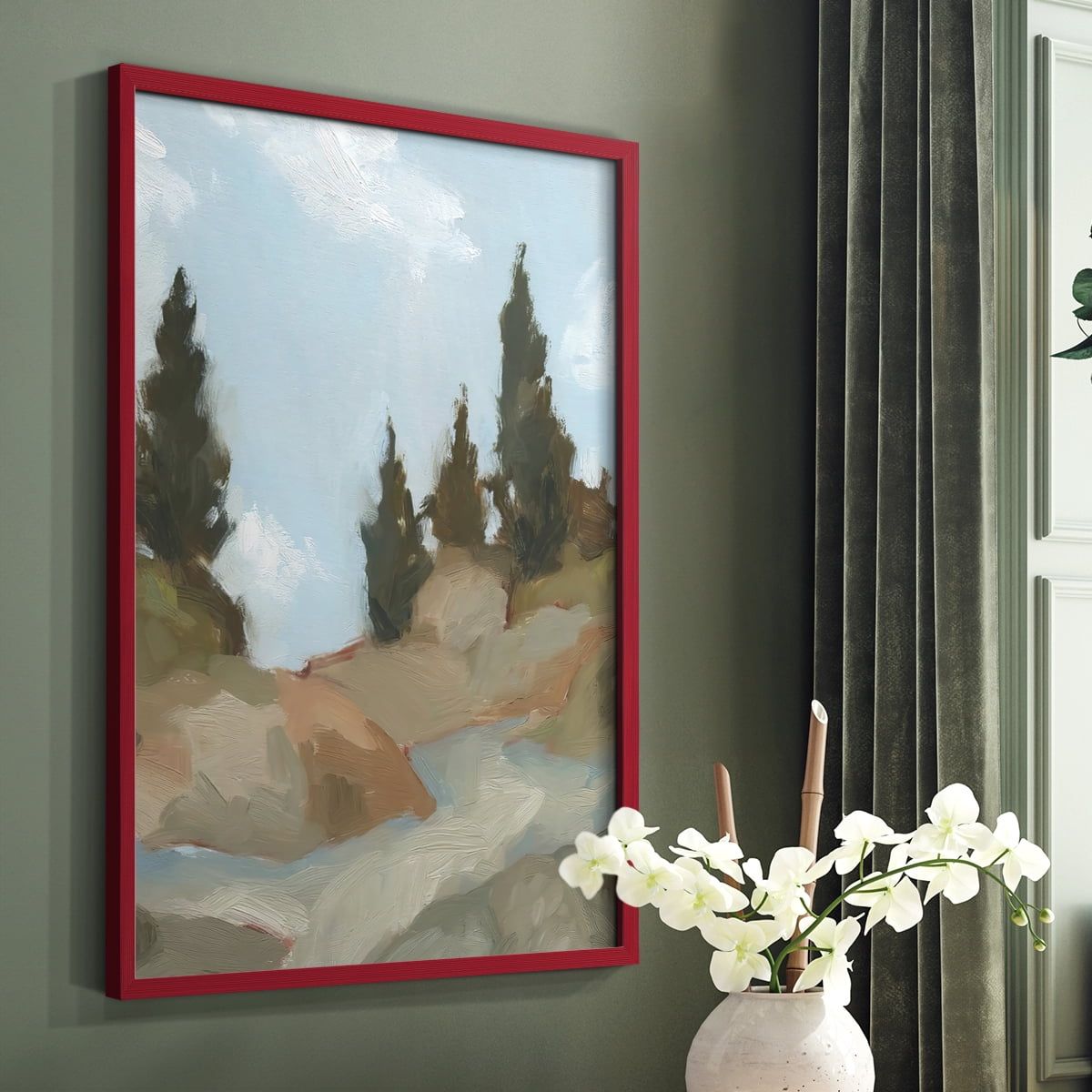 West Fork Hiking Trail II Framed Print in Red Solid Wood 11 x 14 Framed Print